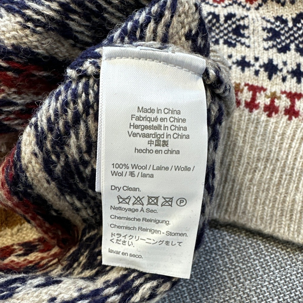 J.Crew 100% Wool Fair Isle Labrador Dog Nordic Sweater Mens Large Holiday Cabin - Picture 5 of 9